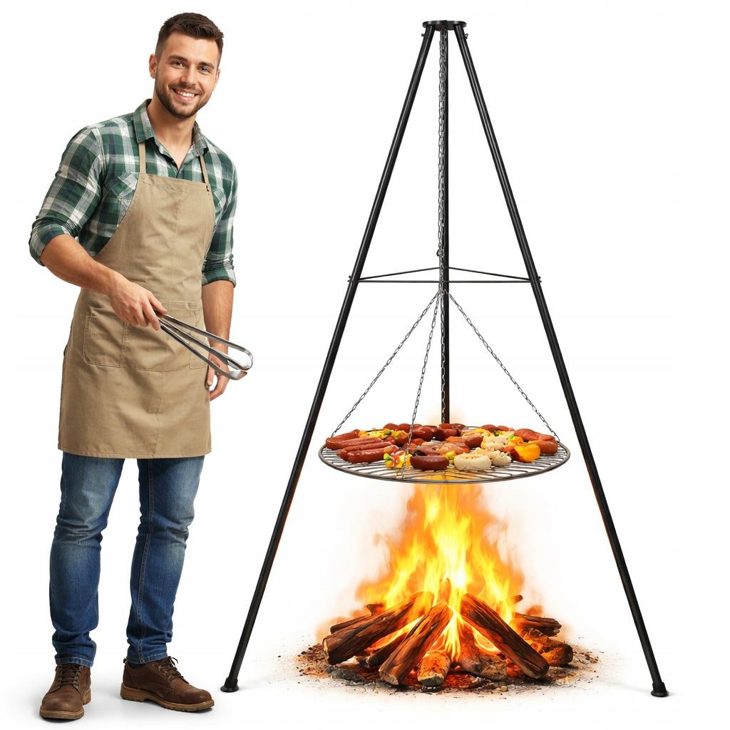 TRIPOD WITH GRATE GARDEN GRILL FOR FIREPLACES 50cm 150cm FIRES 1