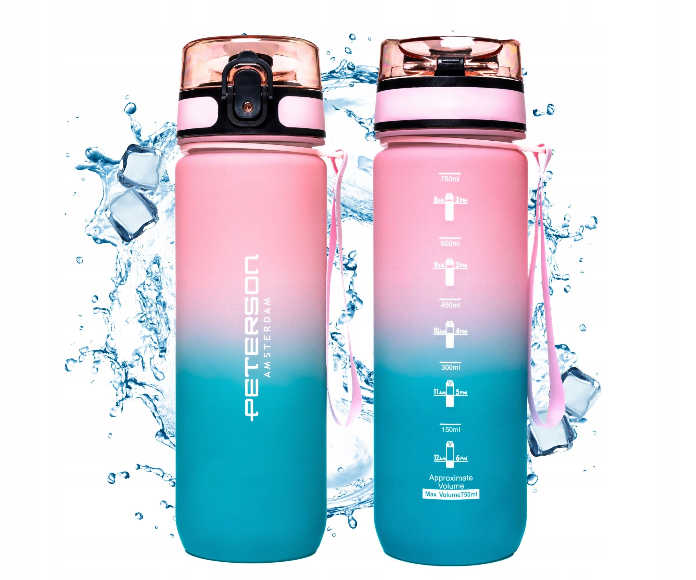 TRITAN WATER BOTTLE 750ML MOTIVATIONAL SPORTS BOTTLE SEALED PETERSON