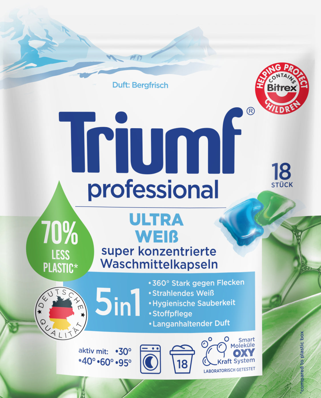 TRIUMF Professional White Washing Capsules ULTRA WEISS 18 PCS