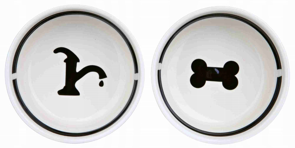 TRIXIE Ceramic Bowls On Stand For Dog 2x1,6L Brand Trixie