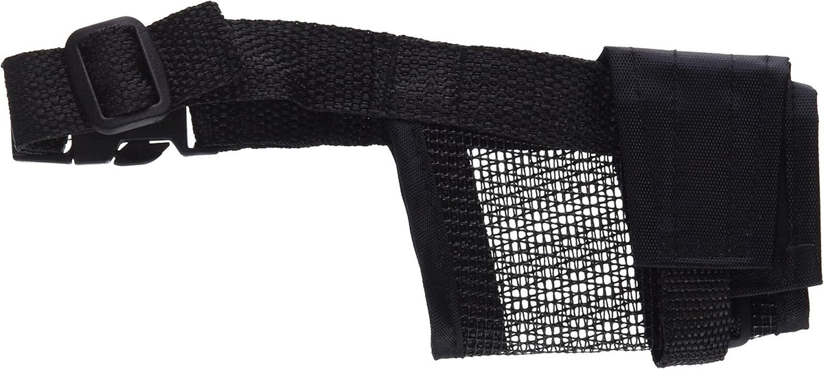 TRIXIE POLYESTER DOG MUZZLE WITH MESH INSERT, SMALL, BLACK