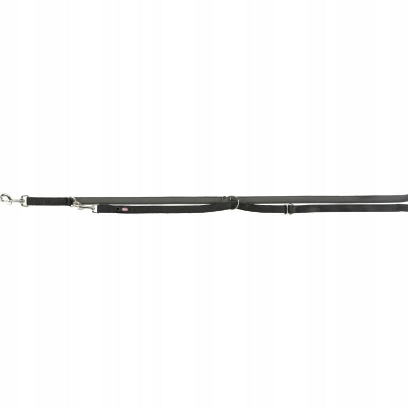 Leine: Trixie Premium verstellbare Leine, Neoprenpolsterung, ML: 2,00 m|20 mm, Schwarz|Graphit 