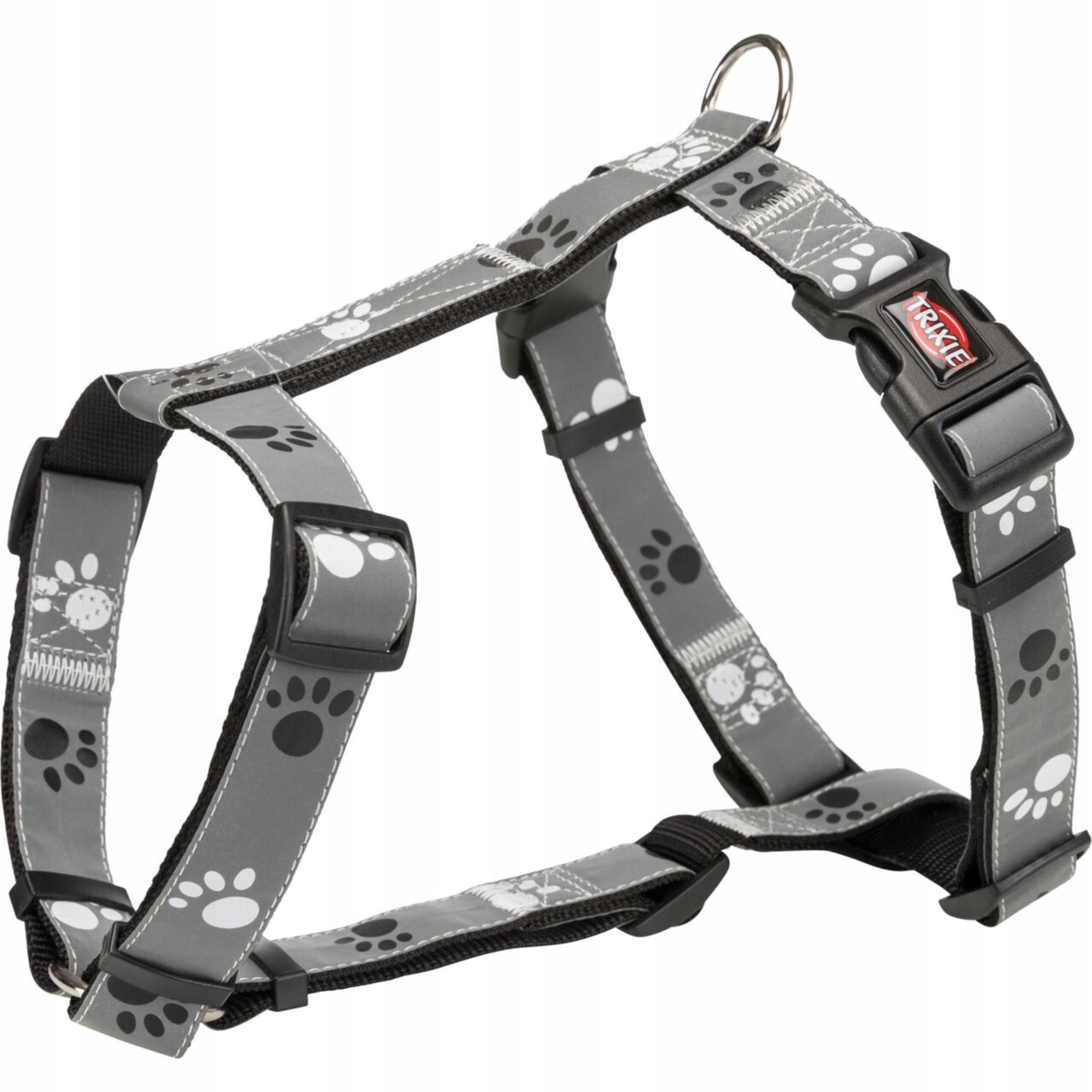 TRIXIE Silver Dog Harness Adjustable Pressure-Free Reflective 52-75cm M-L