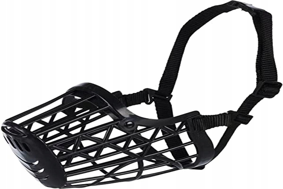 TRIXIE muzzle dog large L black plastic nylon adjustable