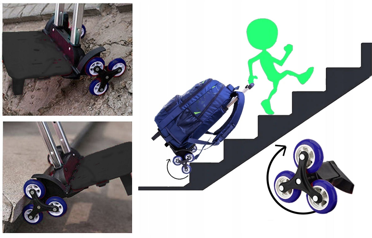 TROLLEY FRAME for backpack bags ON WHEELS rubber 6 wheels (WZ01) Brand K&M