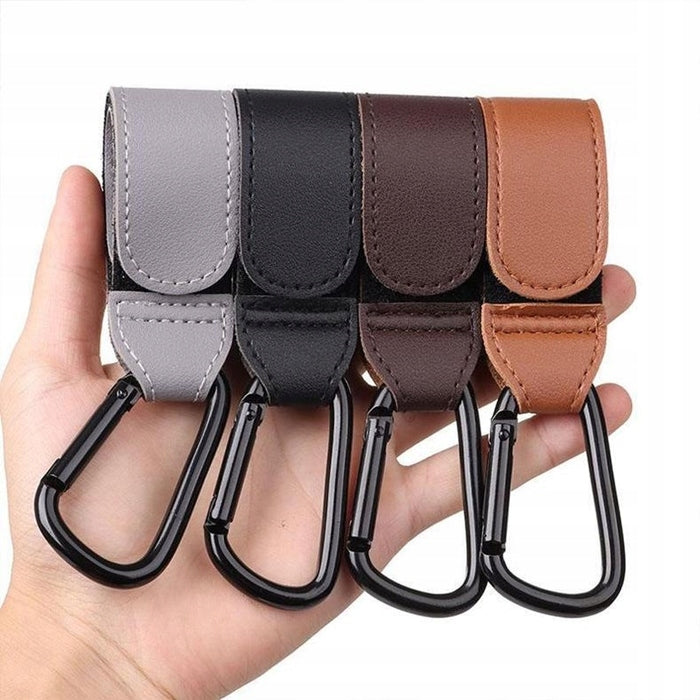 TROLLEY HOLDER FOR BAG UNIVERSAL HOOK VELCRO BROWN Color shades of brown and beige