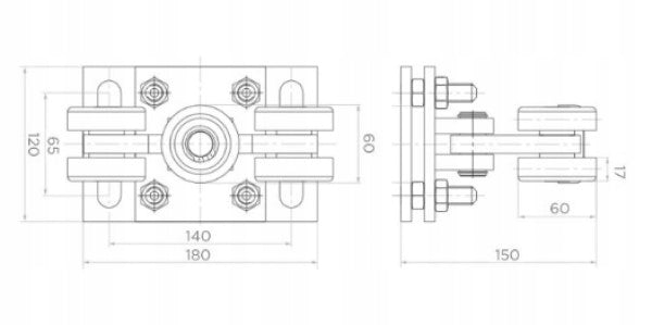 TROLLEY ROLLERS FOR SLIDING GATE SET 70x70 Brand PSG