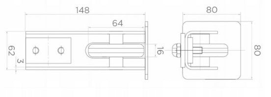 TROLLEY ROLLERS FOR SLIDING GATE SET 80x80 Type for sliding gates