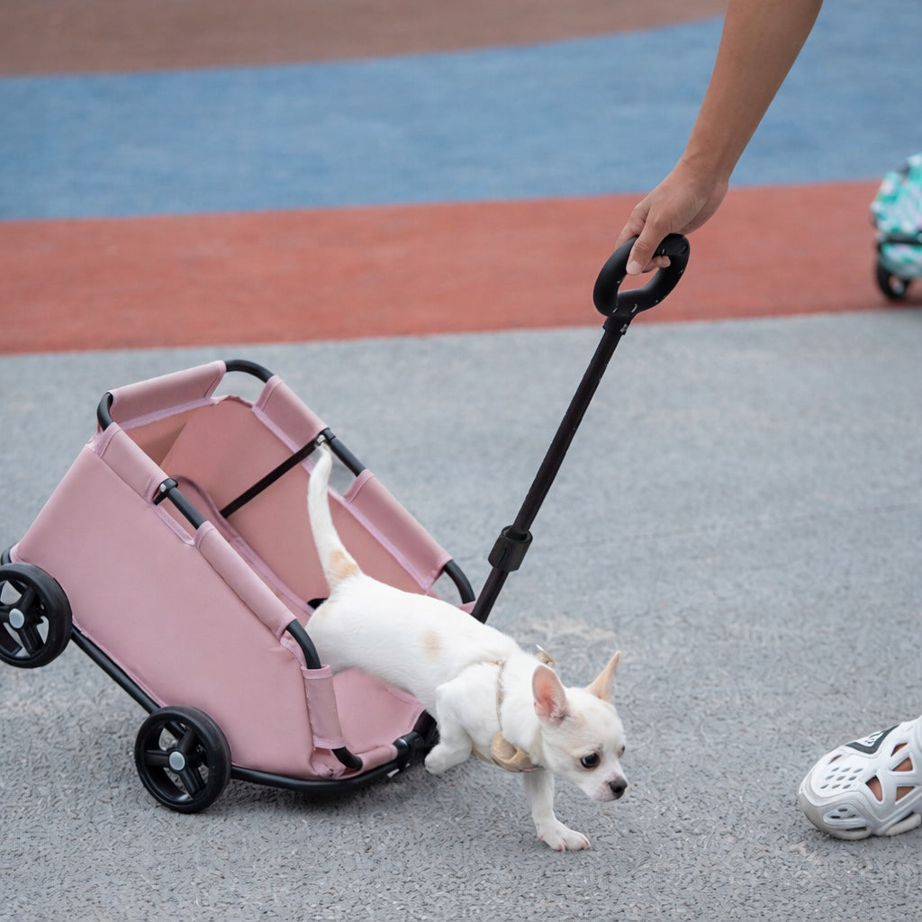 TROLLEY TRANSPORTER FOR DOG OR CAT ON WHEELS BLACK Brand Perfectlife