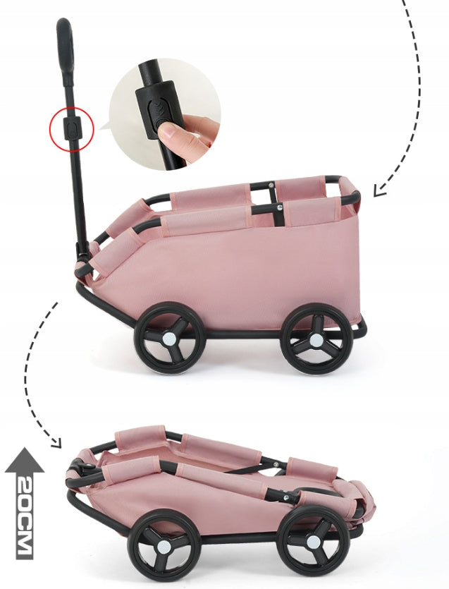TROLLEY TRANSPORTER FOR DOG OR CAT ON WHEELS BLACK Product height 31 cm
