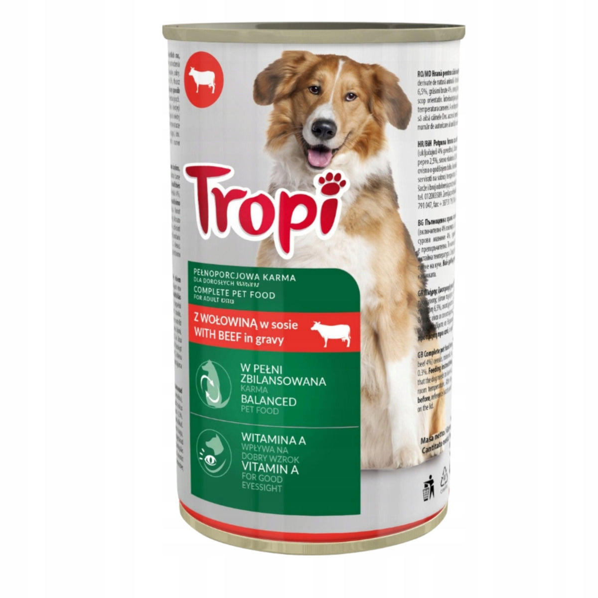 TROPI WITH BEEF IN SAUCE WET DOG FOOD ADULT BEEF 1,25 KG