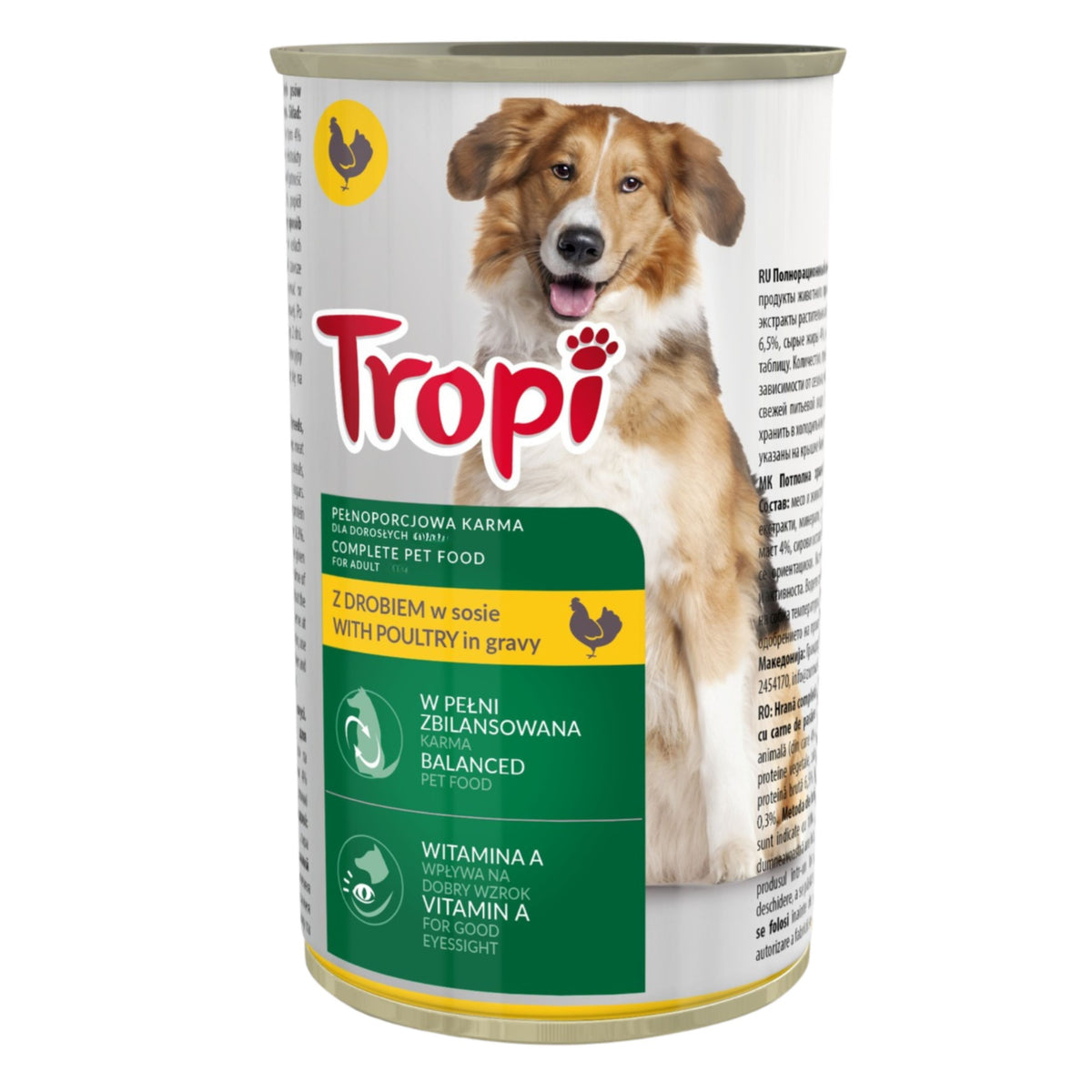 TROPI WITH POULTRY IN SAUCE WET FOOD FOR ADULT DOGS POULTRY SAUCE 1,25 KG