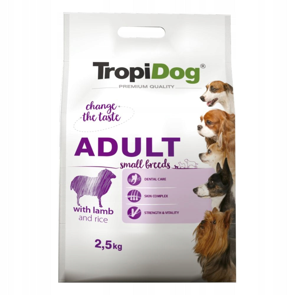 TROPIDOG PREMIUM Adult Small Lamb & Rice 2,5kg for small breeds with lamb