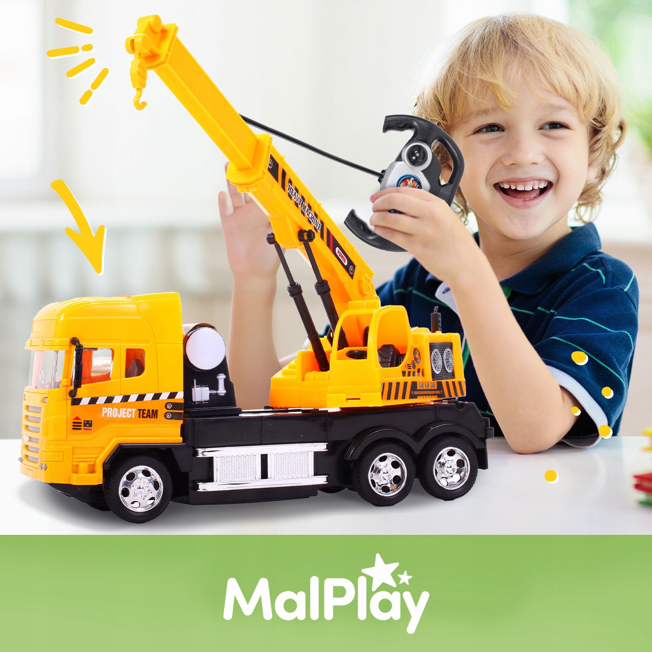 TRUCK CAR CRANE RC REMOTE CONTROLLED CAR FOR REMOTE CONTROL FOR CHILDREN Brand MalPlay