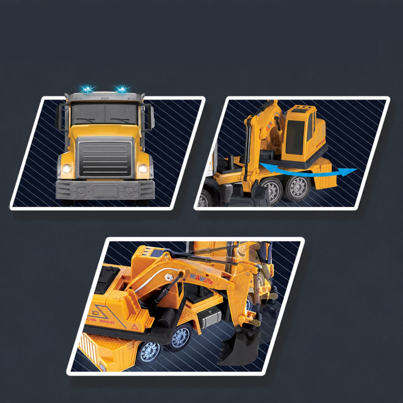 TRUCK EXCAVATOR REMOTE CONTROLLED AUTO RC CONSTRUCTION VEHICLE 2,4 LED Packaging status original