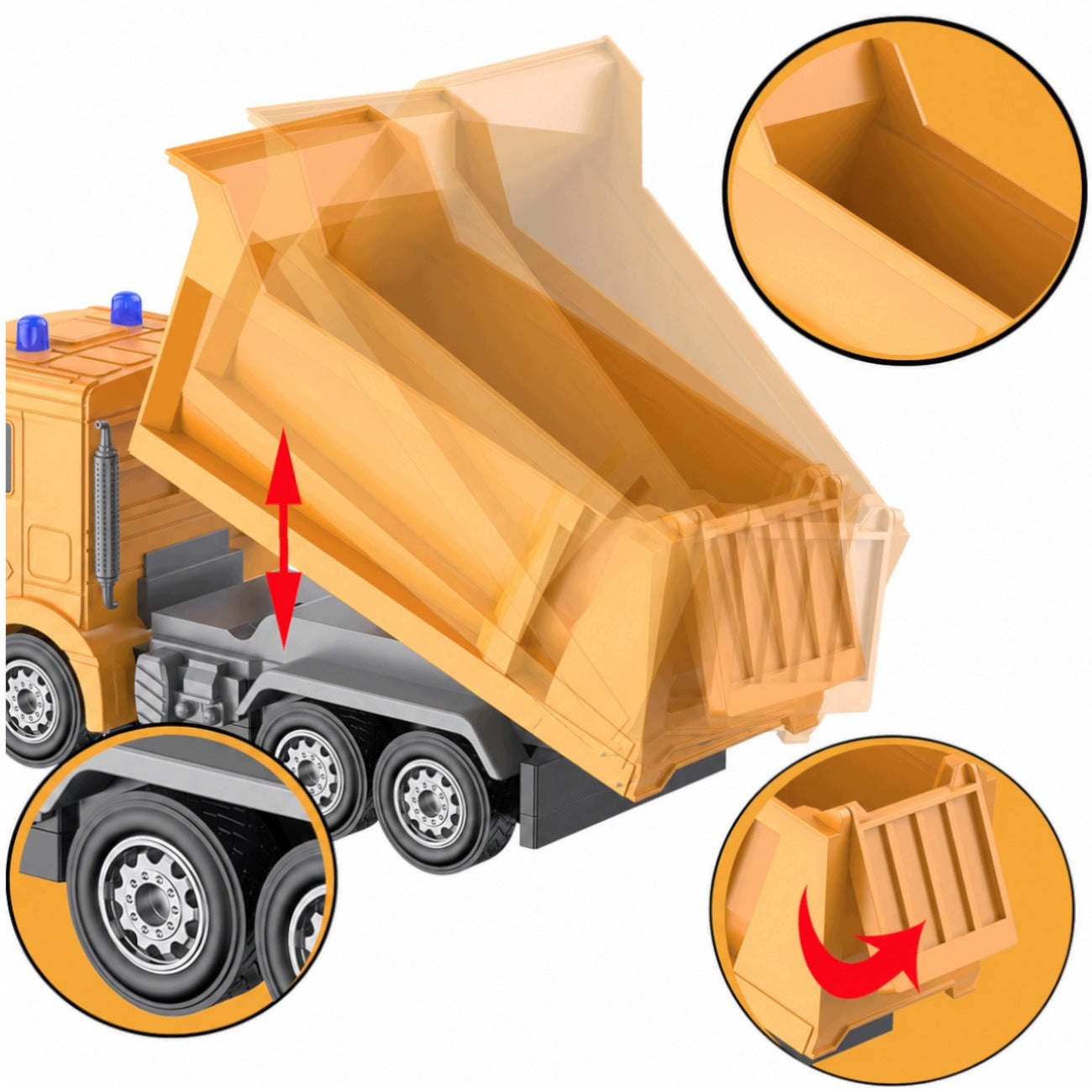 TRUCK REMOTE CONTROLLED DUMP TRUCK AUTO RC VEHICLE SEMI-TRAILER PILOT 2,4 LED Packaging status original
