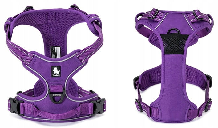 TRUELOVE EASY WALK DOG HARNESS STRONG DURABLE REFLECTIVE PURPLE M Color purple