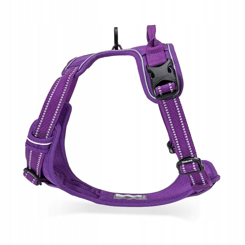 TRUELOVE EASY WALK DOG HARNESS STRONG DURABLE REFLECTIVE PURPLE M Kind training / easy walk