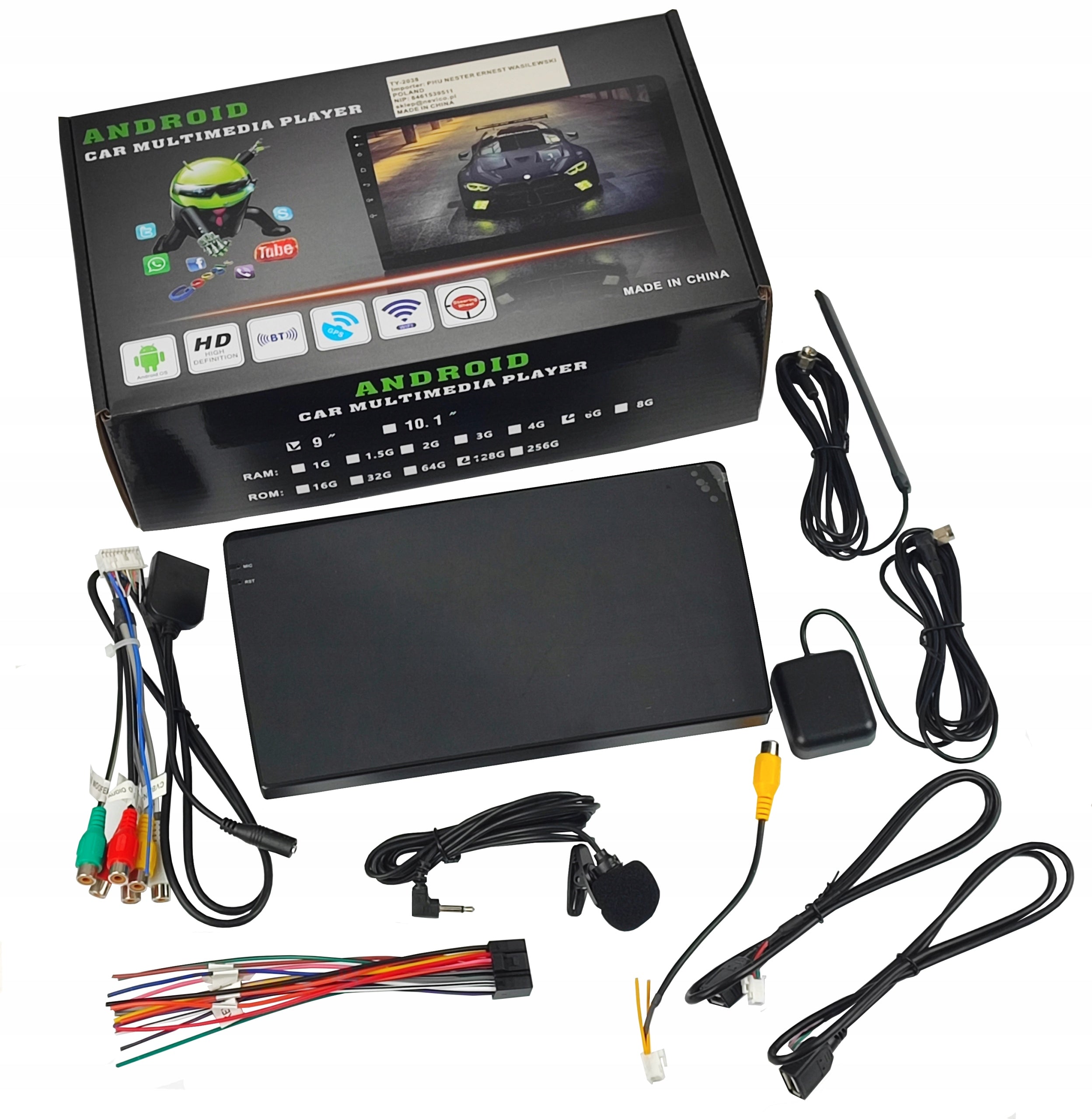 TS18+ 9 inch RADIO 6GB 128GB 8core ANDROID PL GPS SIM CARPLAY 4G TOP BT5.0