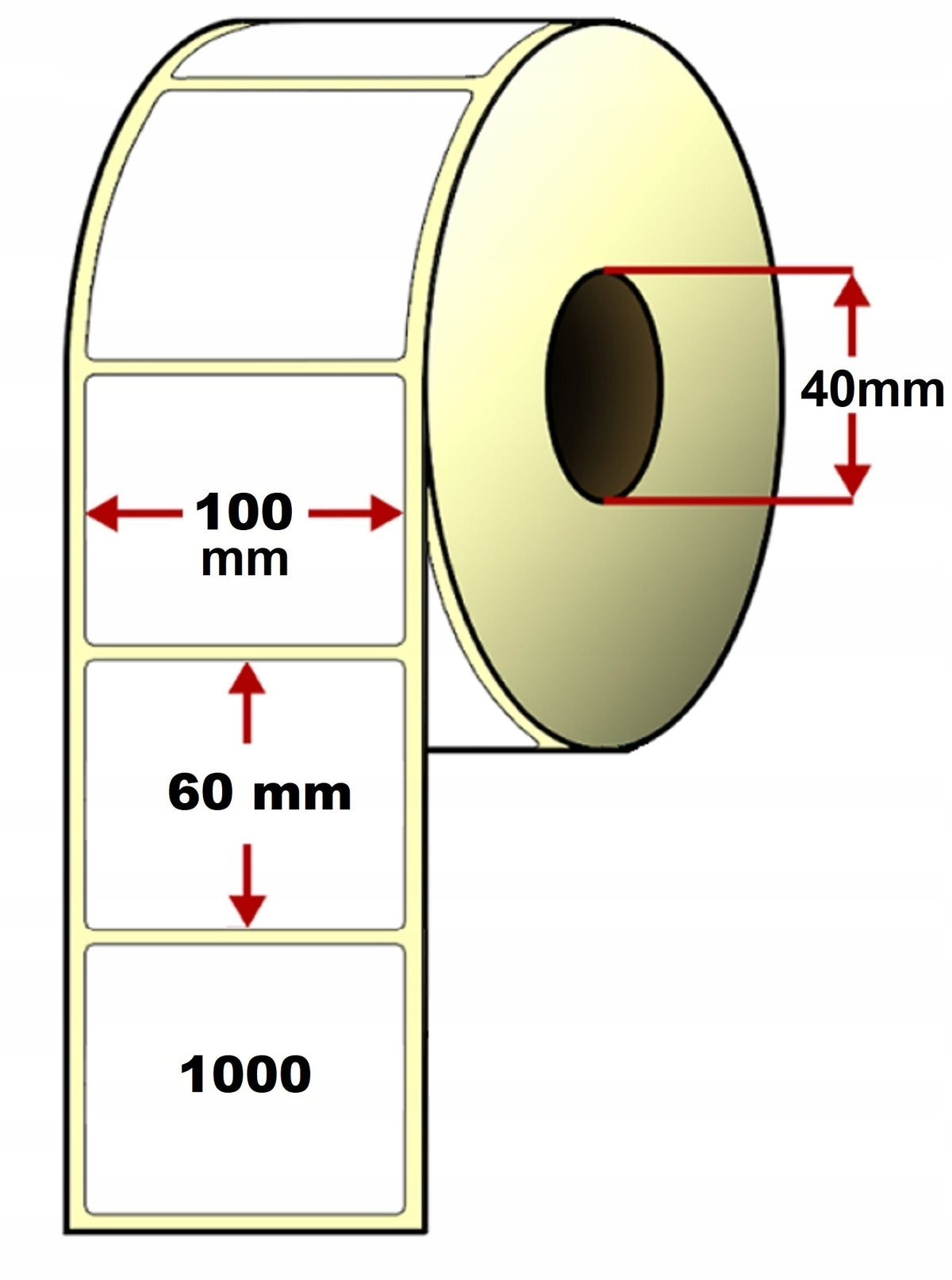 TT thermal transfer labels 100x60 mm 1000pcs Manufacturer code Z051
