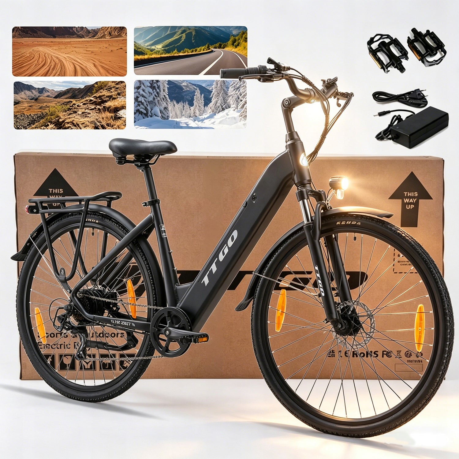 TTGO HZ-28ST EBIKE 250W 36V20Ah 120KM 28'' Women's/Male Electric Bikes