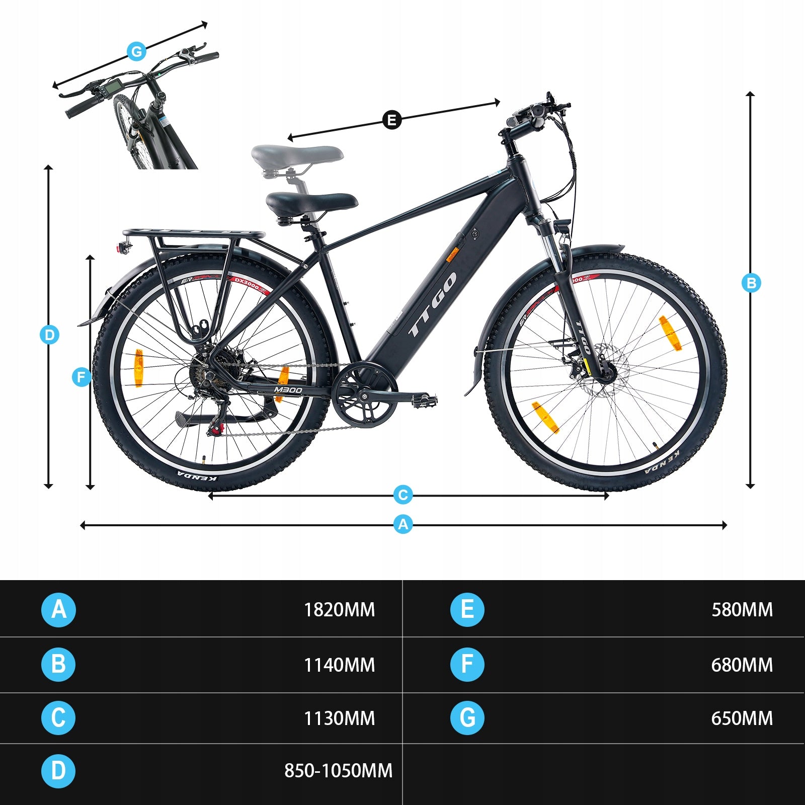 TTGO M300 Electric Bike 27.5'' 250W 36V 20AH 100KM Torque Sensor eMTB Packaging status original