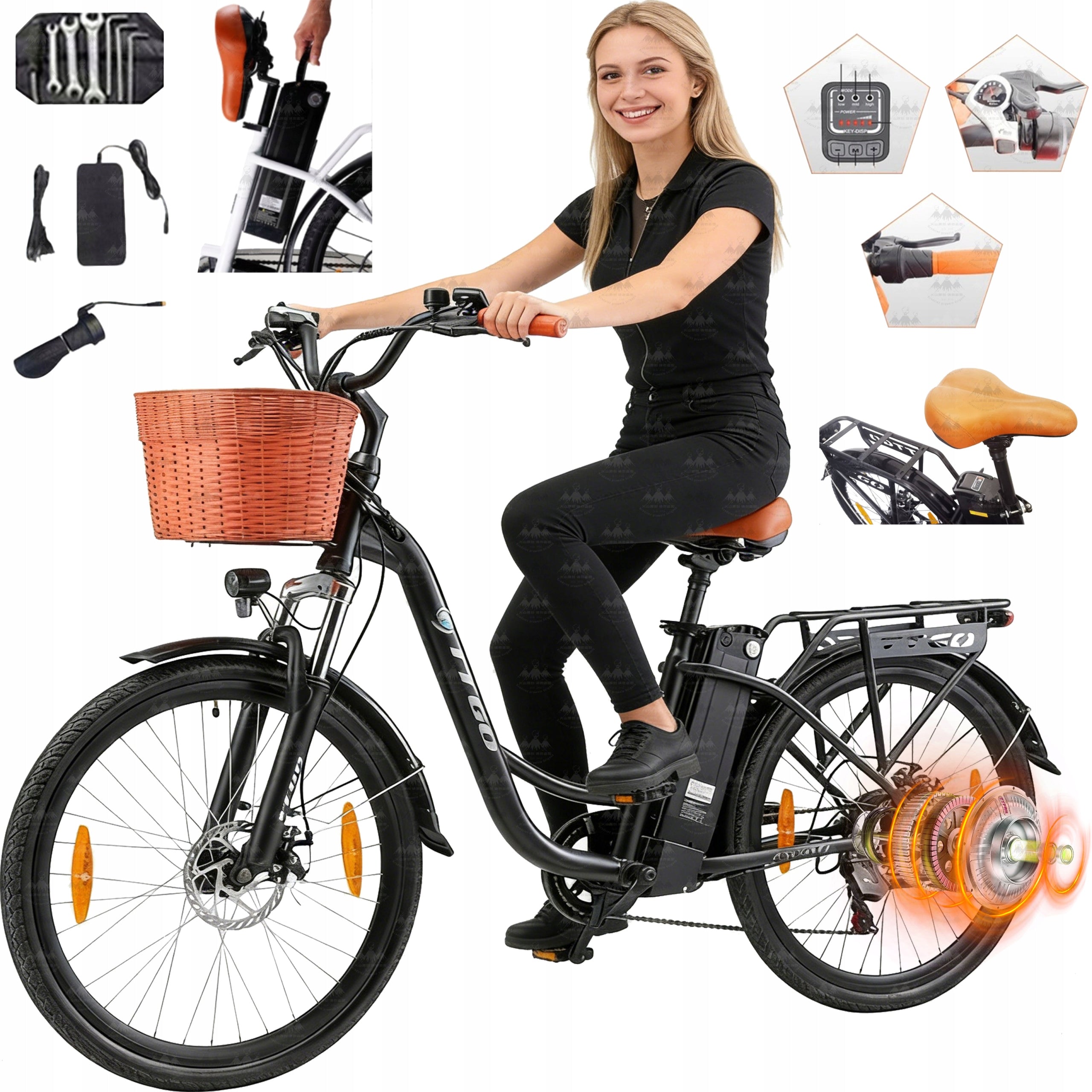 TTGO YY-26ST Women's/Men's Electric Bike 250W 25KM/H 36V 14.5Ah 26 inches