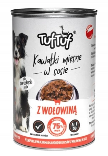TUF TUF CAN MEAT PIECES WITH BEEF FOR DOG 415G Brand Tuf Tuf