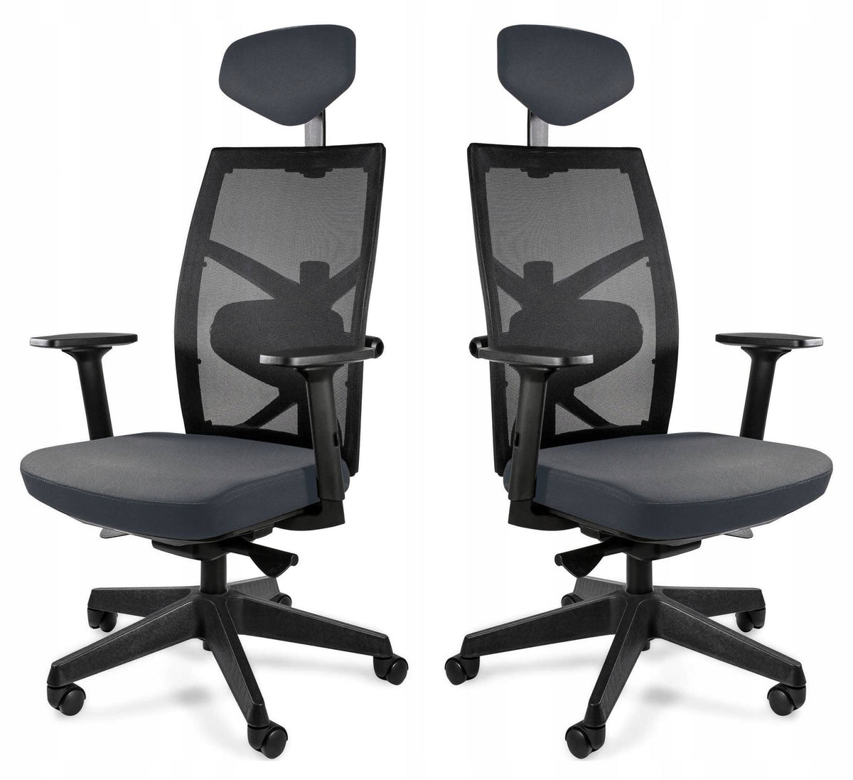 TUNE Office Chair Grey – Rotating, Ergonomic with Black Mesh, High Brand Unique