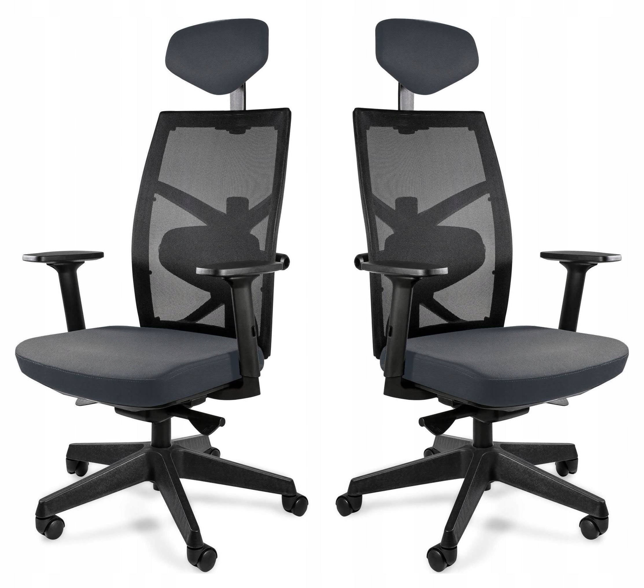 TUNE Office Chair Grey – Rotating, Ergonomic with Black Mesh, High Brand Unique
