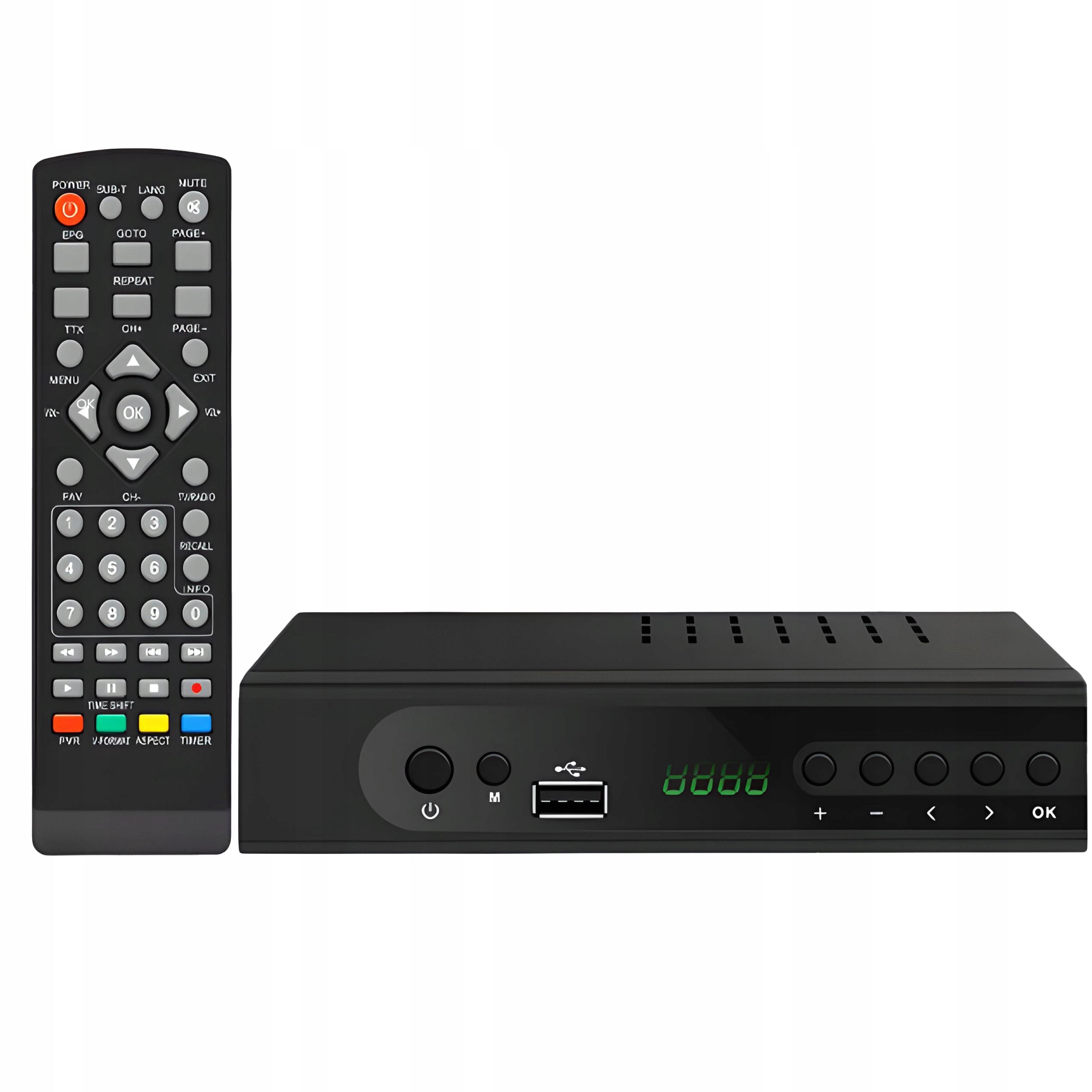 TUNER DECODER DVB T2 HEVC H.265 TERRESTRIAL TV 4K ULTRA HD USB REMOTE CONTROL Manufacturer code E255