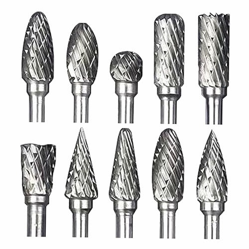 TUNGSTEN CARBIDE ROTARY BARB SET OF 10 PCS FOR METAL CARVING