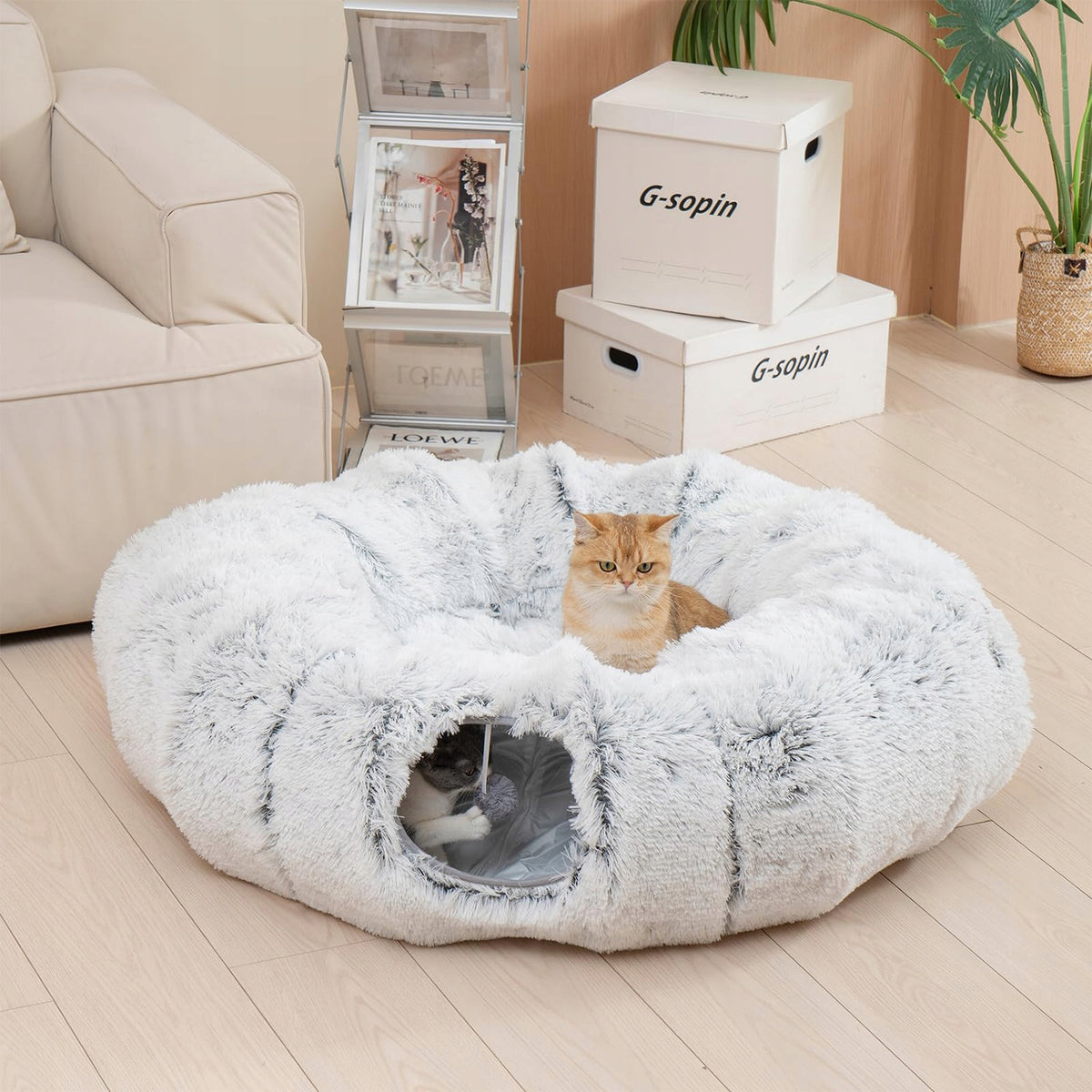 TUNNEL CAT SCRATCHER RUSTLING TOY SHAPE S FOLDING 170CM Brand Bedee