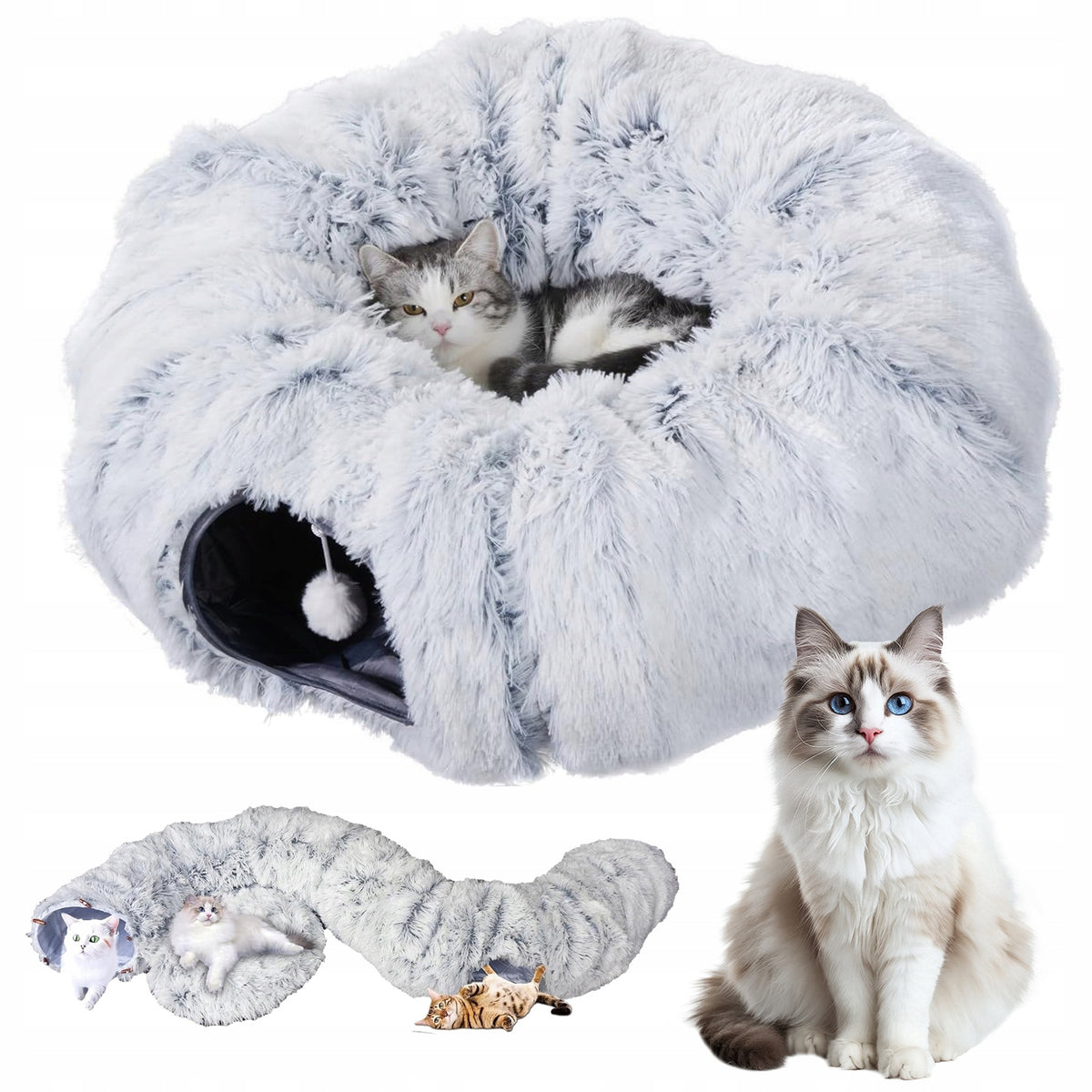 TUNNEL CAT SCRATCHER RUSTLING TOY SHAPE S FOLDING 170CM