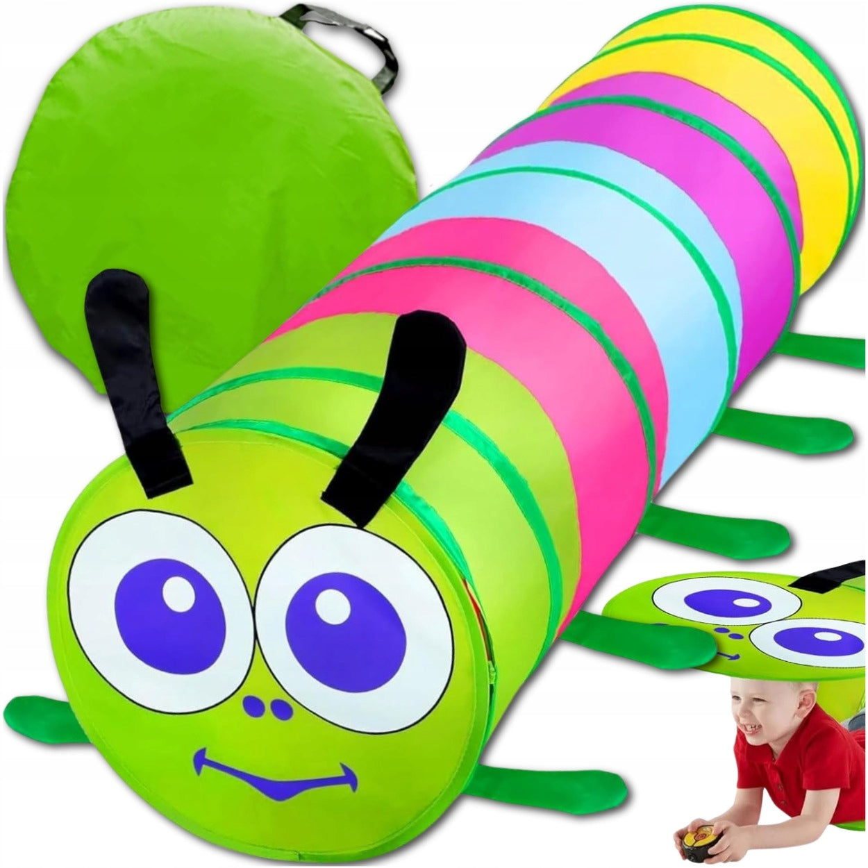 TUNNEL FOR CHILDREN CATERPILLAR COLORFUL TENT FOR CHILDREN'S GARDEN LARGE 170CM Manufacturer code Namiocik domek ogród dzieci