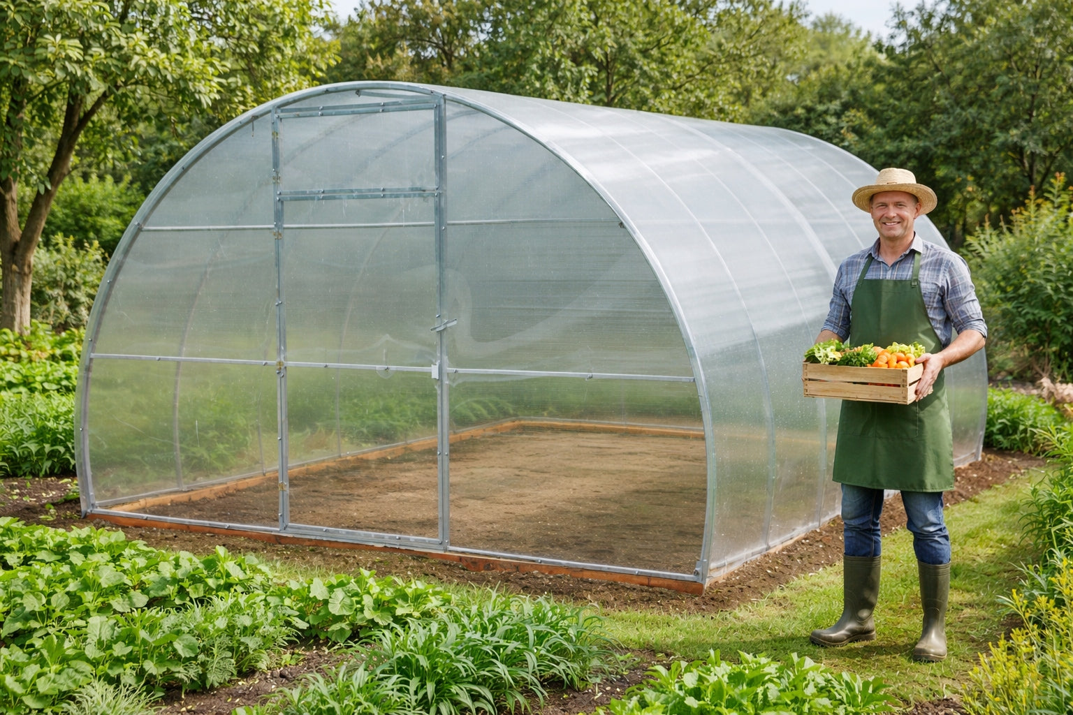 TUNNEL GREENHOUSE 3X6 WITH POLYCARBONATE 4MM "ALISTAN 20X20" + 3 FREEBIES