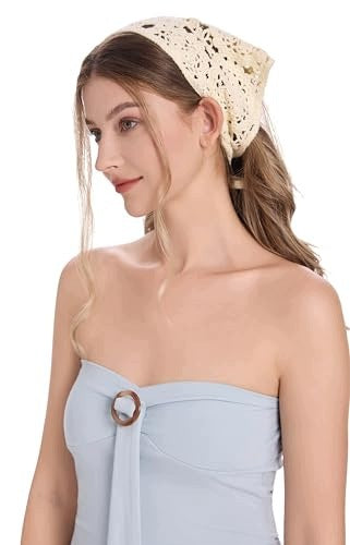 TURBAN HEADBAND WOMEN'S COTTON CROCHETED HANDMADE BEIGE for hair Manufacturer code SWC5908201234208