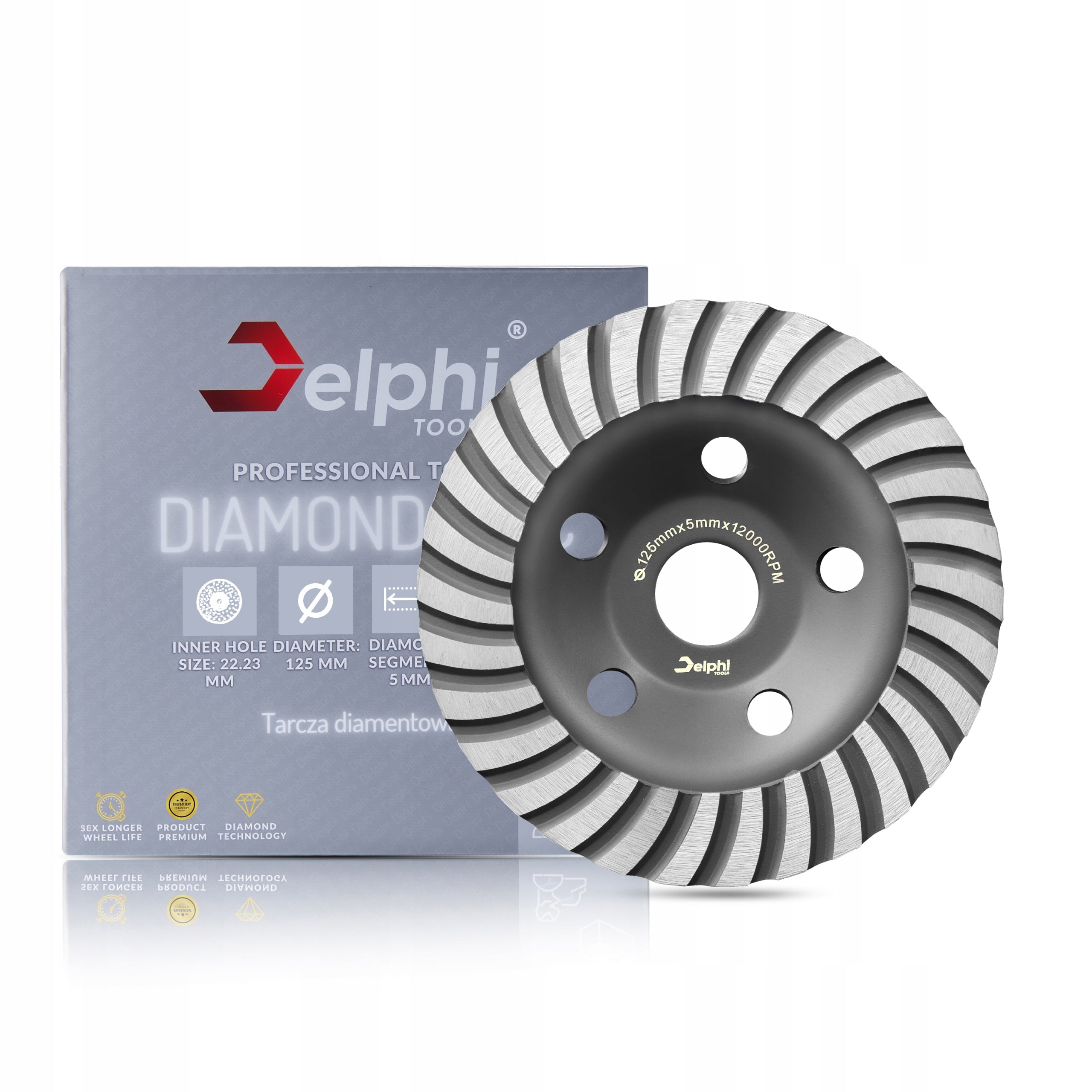 TURBO POT DIAMOND BLADE FOR GRINDING GRANITE CONCRETE 125mm 5mm Packaging status original