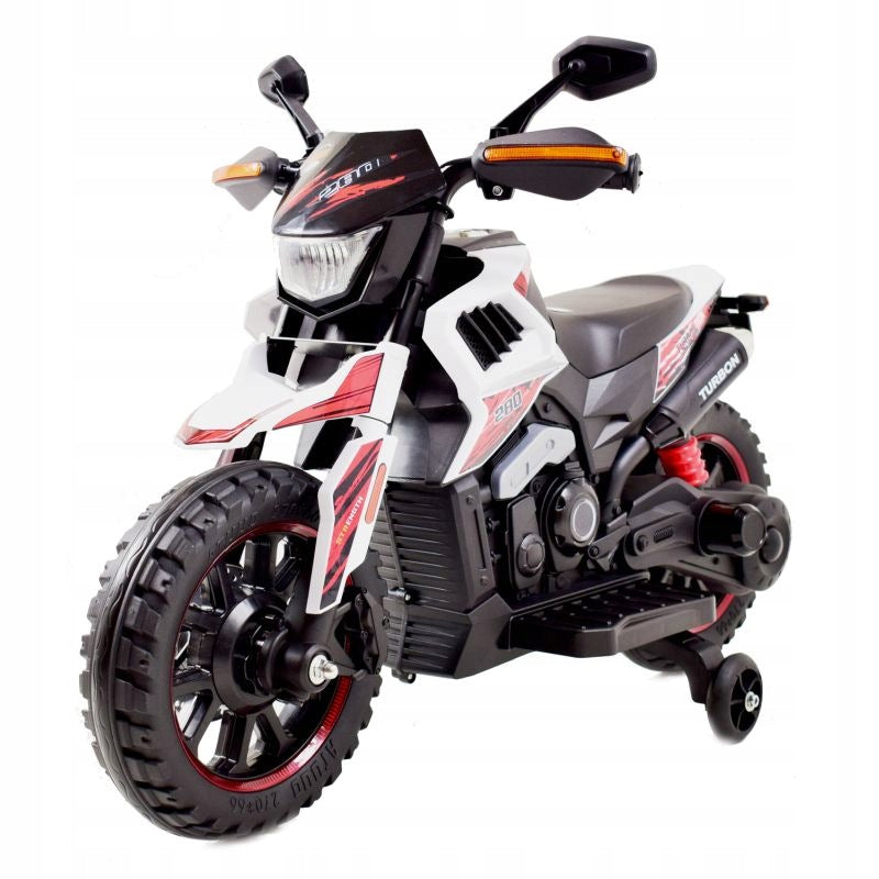 TURBON CROSS BIKE, SOFT SEAT, GAS IN HANDLE, /DLS09-HAND Manufacturer code DLS-09-BIAŁY