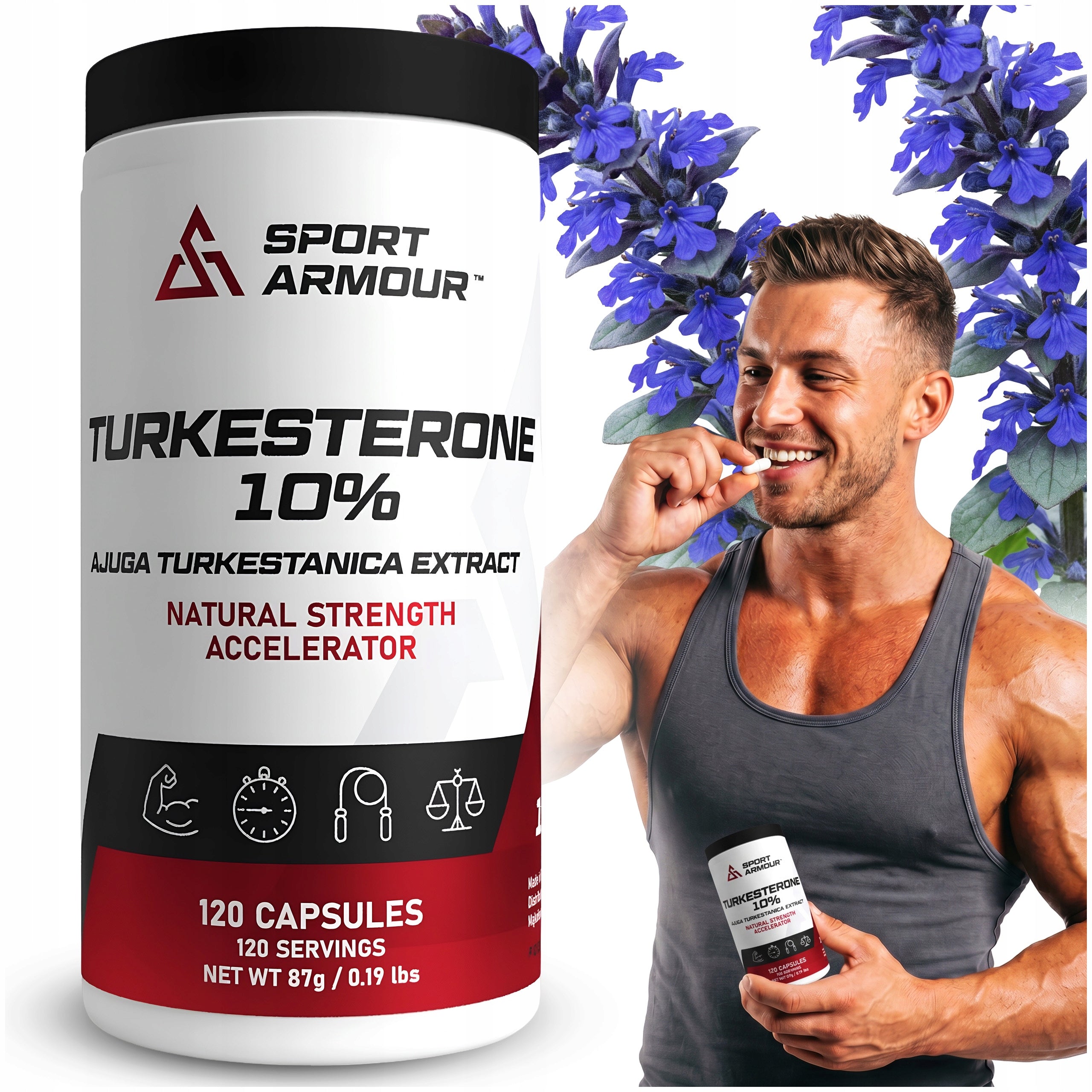 TURKESTERONE 600mg 120 CAPSULES REGENERATION STRENGTH PERFORMANCE POWER SportArmour