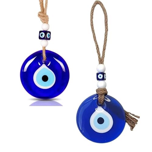 TURKISH EYE AMULET GLASS TALISMAN ON THE WALL GIFT HOME 2 PCS decoration