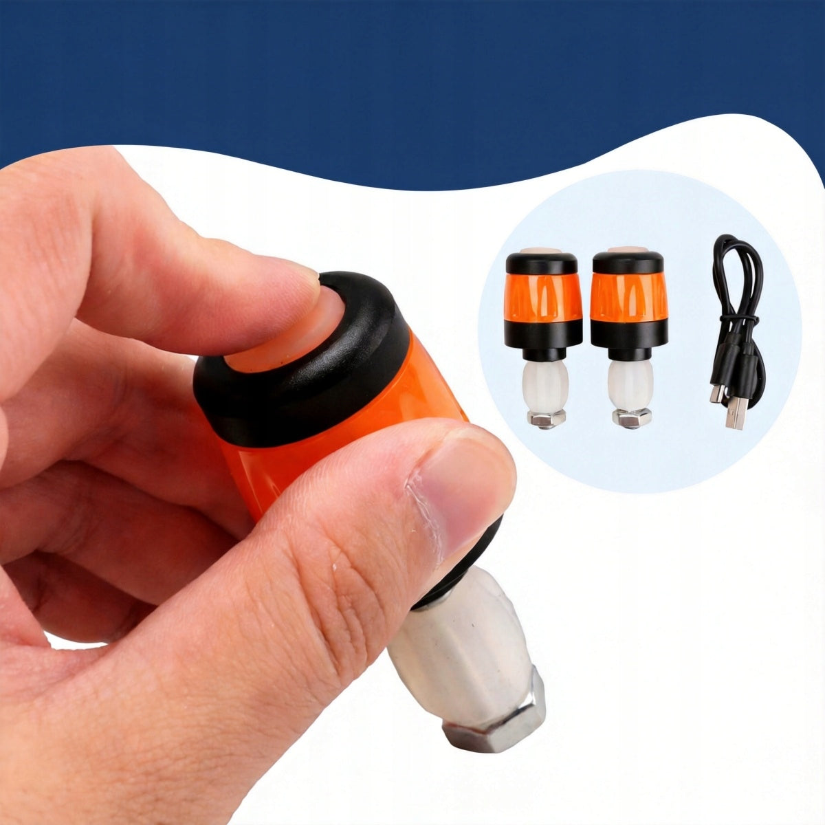TURN SIGNALS BIKE LIGHT LED SIGNALING BLINKERS Power supply rechargeable battery