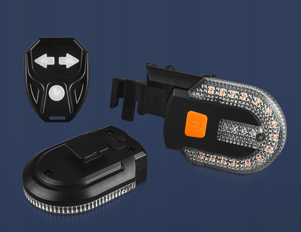 TURN SIGNALS FOR BIKE DIRECTION BICYCLE LIGHT REAR USB BEACON Color black