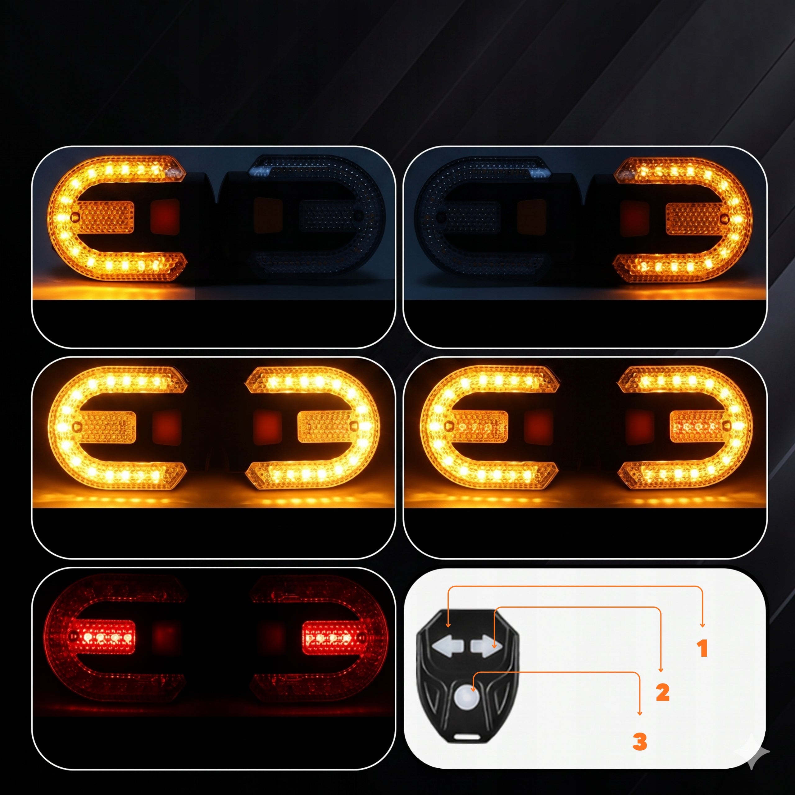 TURN SIGNALS FOR SCOOTER BIKE BLINKERS BICYCLE LED USB LIGHT + REMOTE CONTROL Brand Aptel