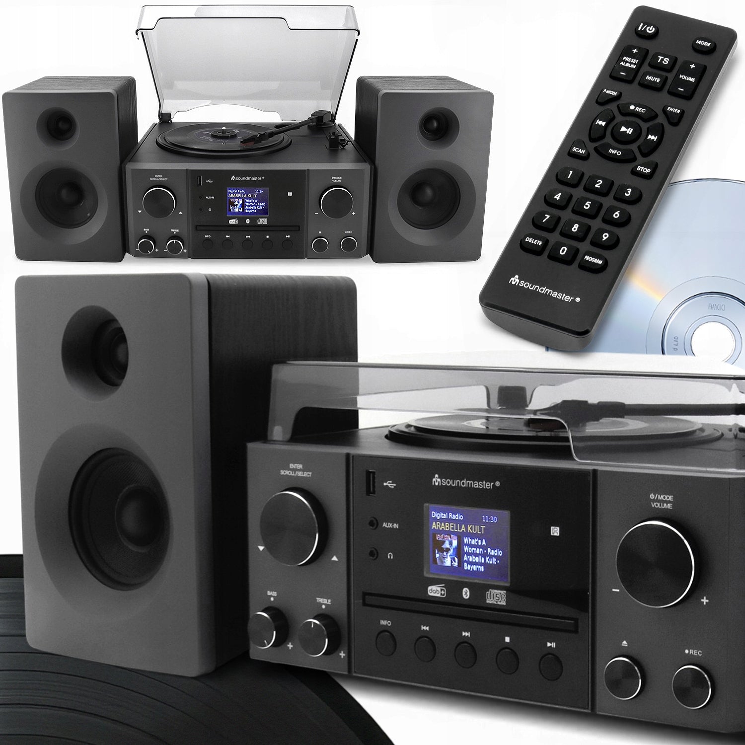 TURNTABLE SOUNDMASTER MCD1950SW 33/45/78 FM BT MP3 2x10W