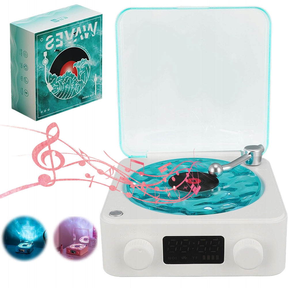 TURNTABLE STYLE BLUETOOTH SPEAKER WITH RGB LIGHT 1500MAH USB AUX TF