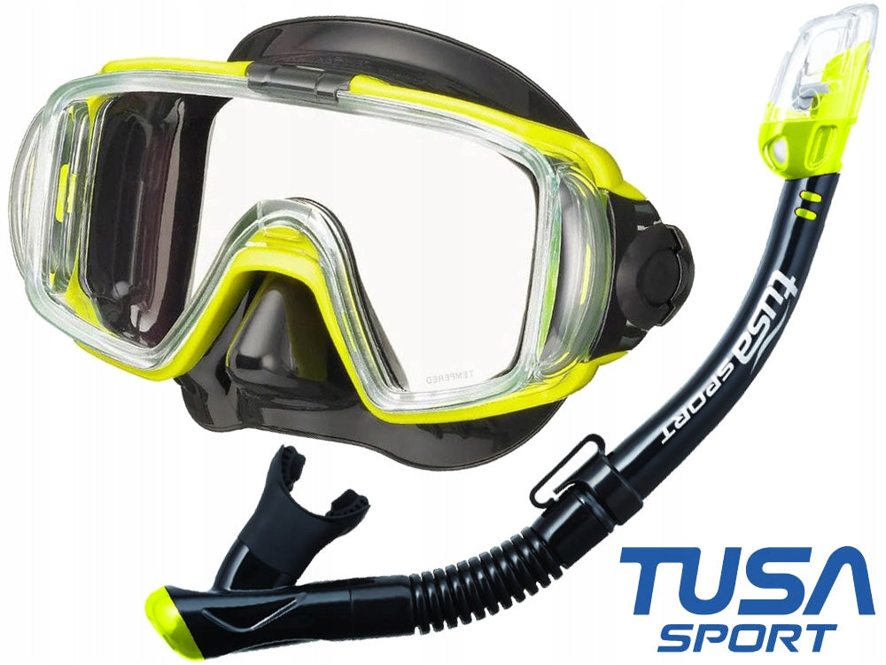 TUSA DIVING SET mask VISIO + snorkel DRY VALVE UC3125 FY