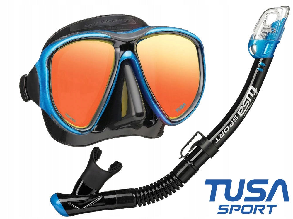 TUSA Diving set snorkeling POWERVIEW MIRROR mask snorkel DRY UC2425 FB