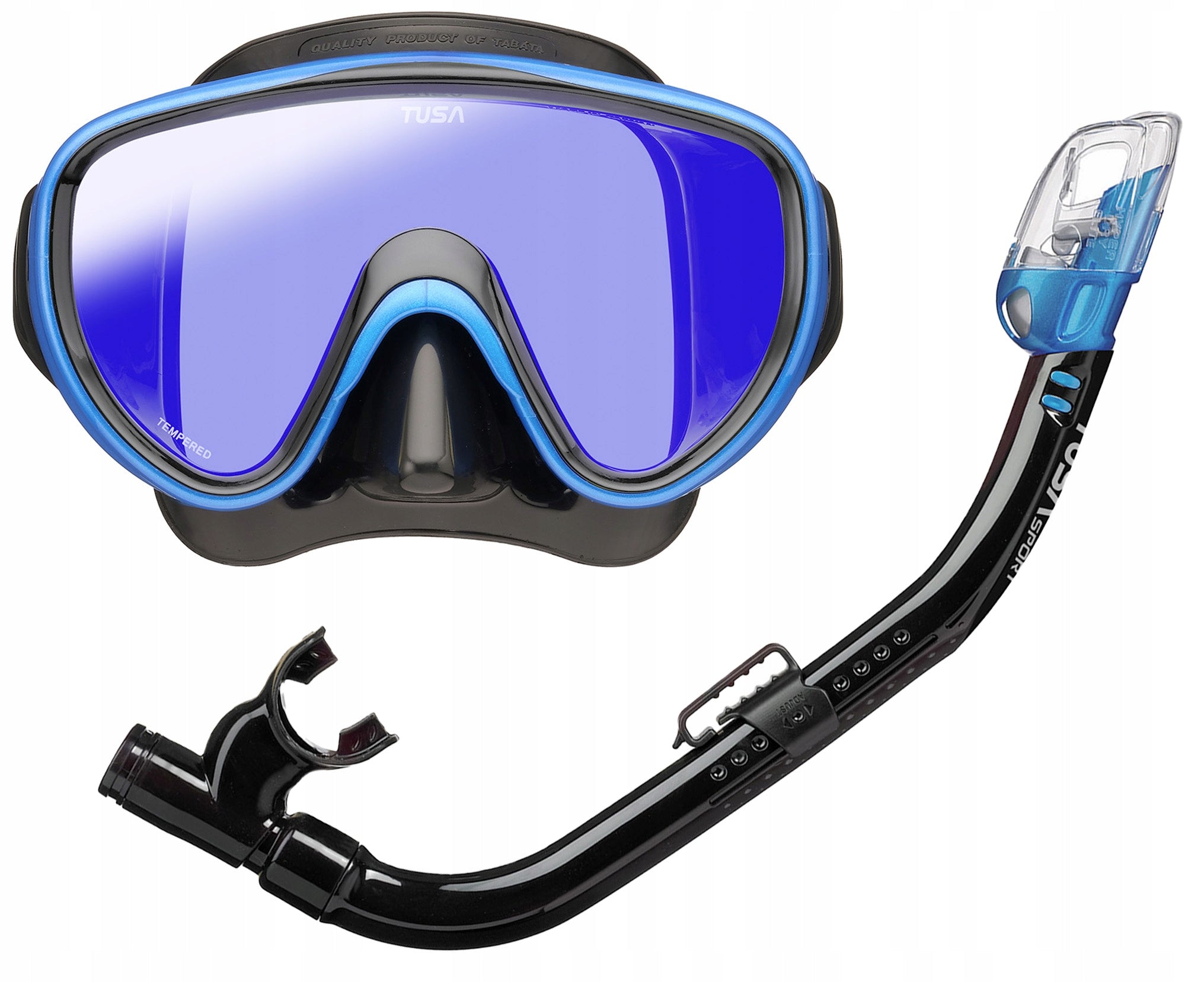 TUSA SERENE MIRROR DIVING SET MASK SNORKEL ANTIREFLEX SNORKELING
