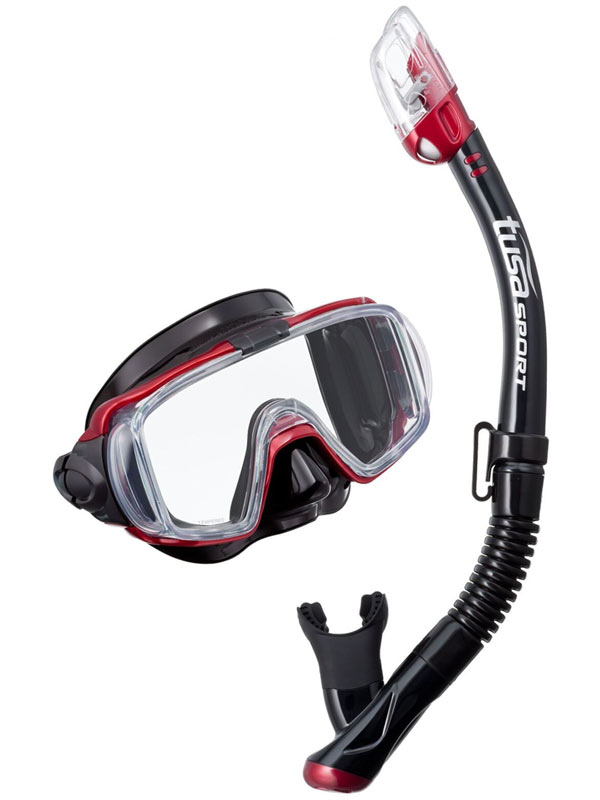 TUSA Snorkeling set VISIO TRI-EX Mask Pipe Fins M 36-42 RED Manufacturer code UP-3521 QB MDR M